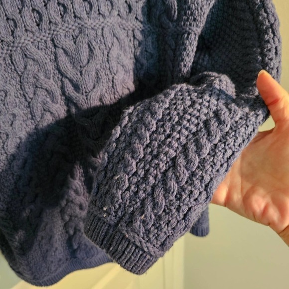 Aran Crafts Wool Blue Zip Up Sweater Sz XS - Picture 6 of 9